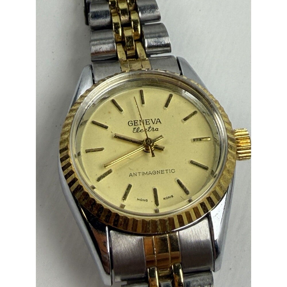 Geneva Electra Women’s Hand-Wind Mechanical Watch Two-Tone 27.5mm Working
